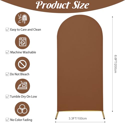 Cobertura de Arco de Boda con Spandex Ajustado 6.6FT Marrón miniatura 2