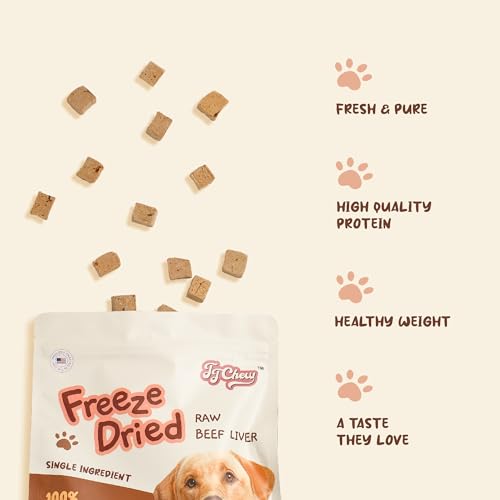 Jj Chew Freeze Dried Raw Beef Liver, Grain Free Single Ingredient Treat Or Meal Mixer For Small & Large Breeds, Dog Treat 8 Oz thumb #2