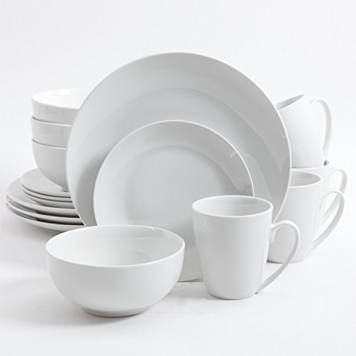 image for Gibson Zen Buffet Coupe Dinnerware set, Service for 4 (16pcs), White