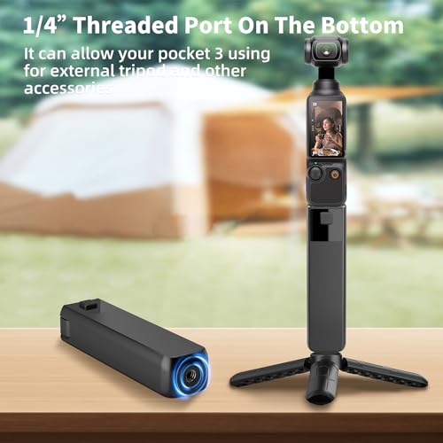 Image of 5000mAh Battery Handle Compatible with DJI osmo Pocket 3 | Portable osmo Pocket 3 Battery Handle, Reserved 1 /4 inch Thread, 22.5W Fast Charging