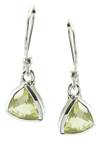 Boucles d'oreille quartz citron 925 en argent sterling, bijou en pierres naturelles pour femme