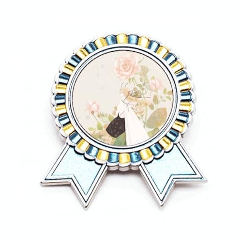 Broche fleur style chinois classique en métal taille M bijou rétro pour femme