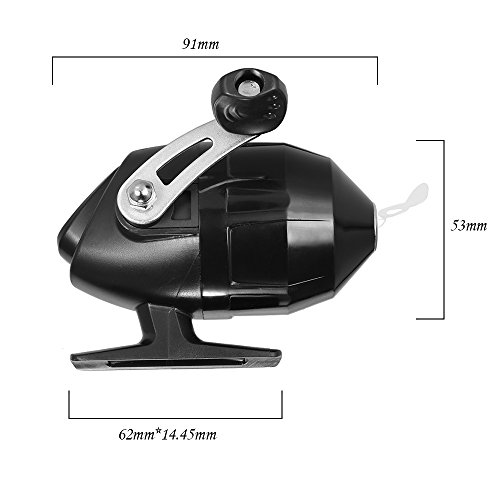 Festnight Fechado Pesca Reel Reel Fishing Spinning com linha de pesca (Black)