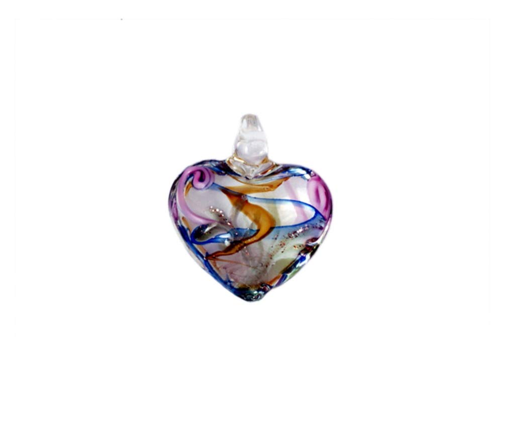Sakshi Handmade Murano-Style Glass Heart Pendant – Multicolor Artistic Design (2 cm)