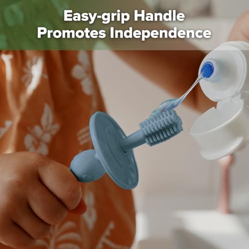 Image of haakaa 360 Baby Toothbrush with Suction Base - Sky Blue