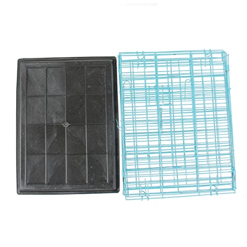 LIOOBO 折りたたみ式犬用ケージ ペットケージ 鉄製耐久型 通気性良好 屋内外対応 小型 中型犬用 外出時の搬送に ブルー