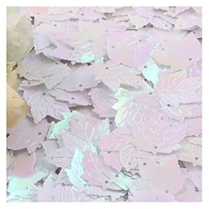 WEKONUMEX Ahornblatt Pailletten, 10 g, Weiß