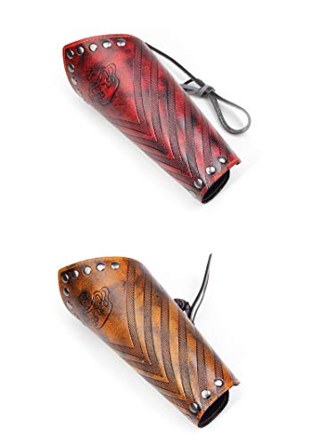 VolksRose Leather Archery Arm Guard, Adjustable Hunting Shooting Arm Guard, Bracers Leather Arm Armor Guard Medieval Rivet Style Armor Costume Traditional Archery Protective Gear, 1 Piece #1