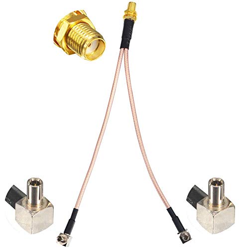 YOTENKOSMA -TS9 Adapter SMA Female to Y Type 2 X TS9 Male Angle Connector Splitter Combiner Jumper Pigtail Cable RG316 15CM RF Wire