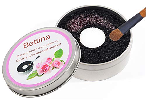 Color Removal Sponge Dry Makeup Brushes Cleaner Eye Shadow or Blush Color Removal Quickly Switch to Next Color Bettina Compact Size for Travel (black and white)