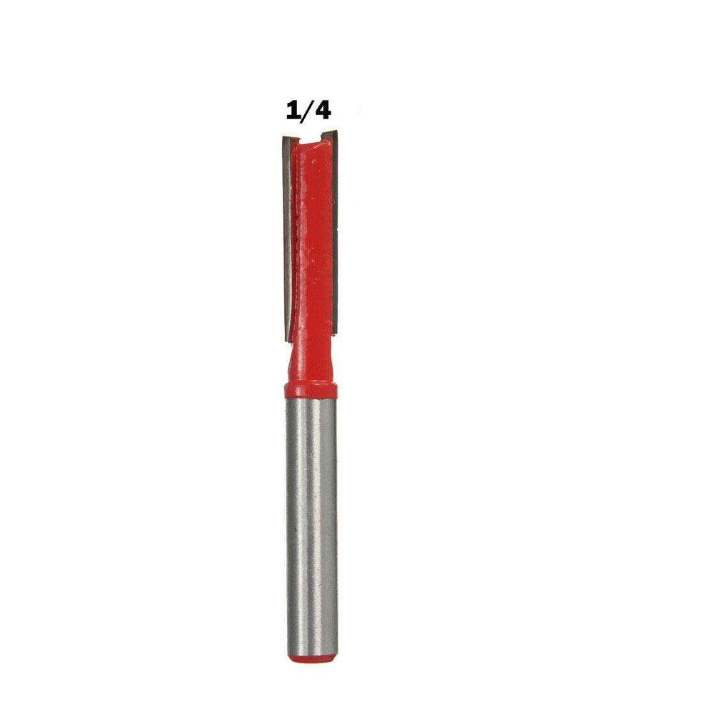 Funitric 1/2" Shank Wood Cutter Straight Router Bit Tct Woodworking Cutter Straight Carving Cutter 1/4" Blade Diameter