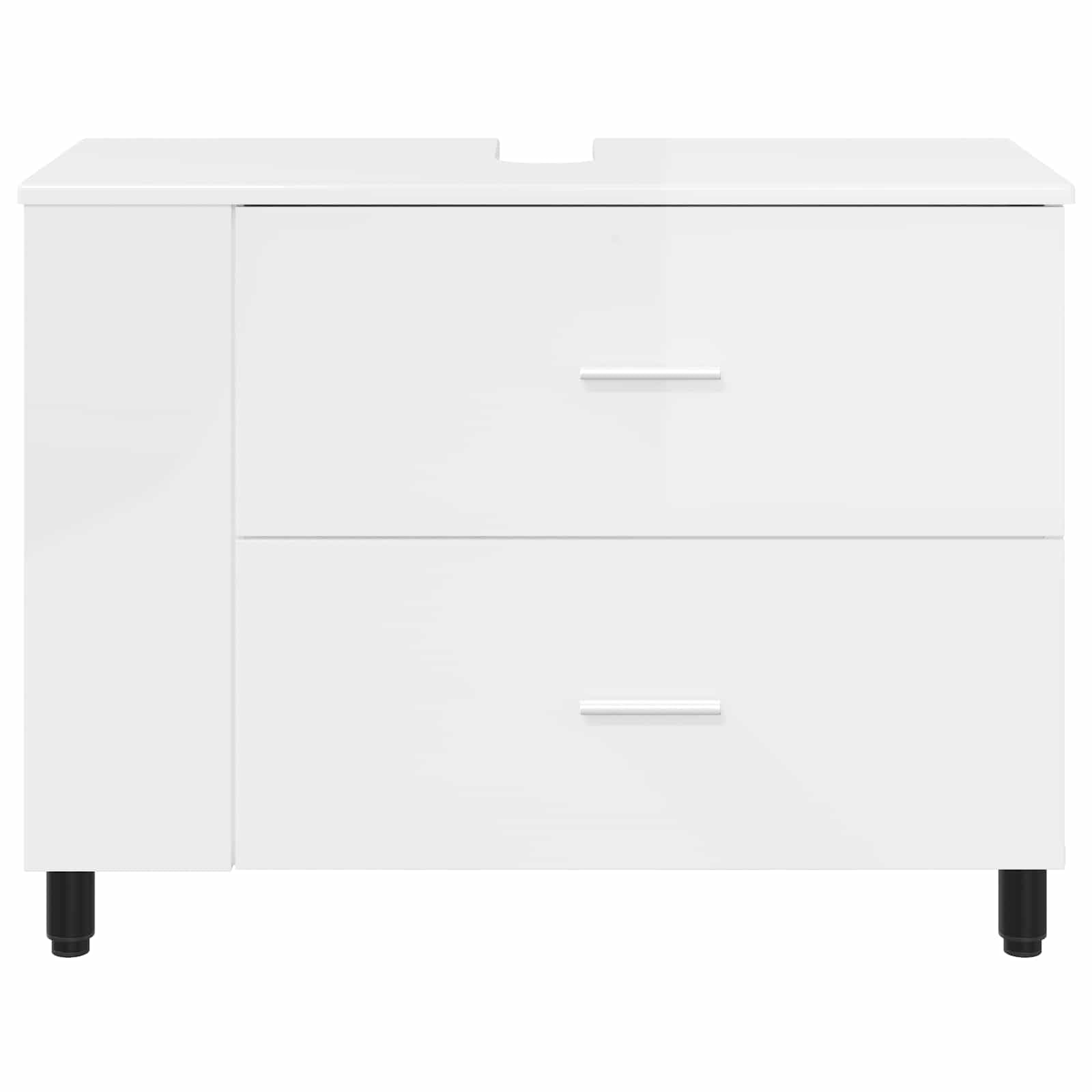 Mobile sottolavabo bianco lucido, 80 x 35 x 60 cm, mobile da bagno