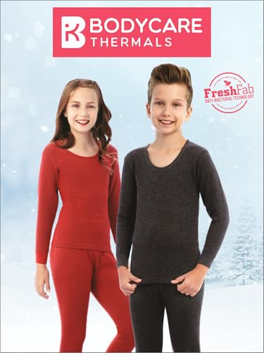 Image of Bodycare Insider Anti-Bacterial Solid Kids Thermal Top & Bottom Set Pink
