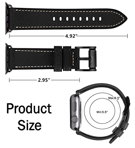 Image of HUAFIY Compatible for Apple Watch Bands 42mm 44mm45mm46mm 49mm 38mm 40mm41mm, Genuine Leather Band Strap for iWatch Series 11 /10 /9 /8,7,6,5,4,3,2,1, Ultra3 2 1