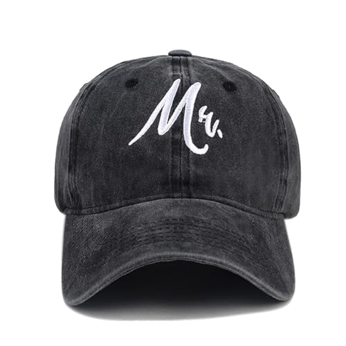 Image of XYIYI Mr Black Vintage Washed Distressed Baseball Cap Adjustable Cotton Dad Hat for Women Men