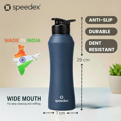 Image of Speedex Stainless Steel Water Bottle 1 Ltr, Leak Proof Sipper Cap, BIS Approved 1000 ml Metal Bottle For Daily, Office, School, Gym, Travel Use for Men, Women, Kids, Adults, Teal Blue, Set of 4