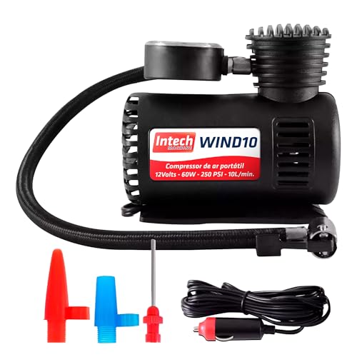 Compressor de Ar Direto Portátil Automototivo Wind10 12V 60W Intech Machine