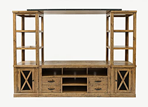 Jofran 1802-60-2178KDKT Telluride Rustic Pine 60" TV Console Entertainment Center,