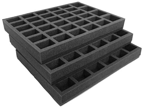 Navara Replacement Tray Set for Gamesworkshop Classic plastic figure case. 102 troops on 32mm bases. Ideal for 9 squads of 10 troops 50mm tall, plus 12 HQ