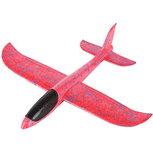 Gusspower Styroporflieger Flugzeug, Handstart Trägheit Schaum Segelflugzeug Werfen Fliegen Modell, für Partys, Kinder, Dekoration, Geschenke, Draußen und andere Ereignisse (Rosa)