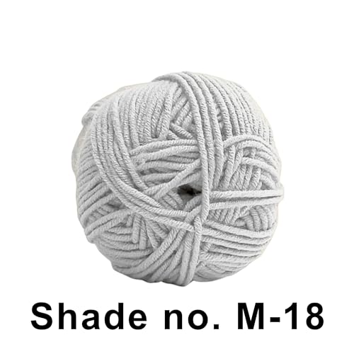 Image of VCR 4ply White Yarn, 100 Grams Hank, 190 Meters Length, Acrylic Ball for Crochet and Knitting, Soft Crosia Threads, Pack of 1 Yarn, Suitable for DIY Crafts