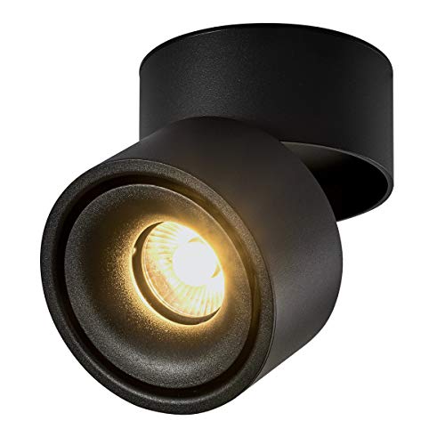 Preisvergleich Produktbild Dr.lazy 10W LED Aufbauleuchte Deckenleuchte,Deckenspots, wandleuchten,Deckenfluter,Deckenstrah... Drehen Aufputz Deckenleuchte,Aluminium,10x10x10CM (Schwarz-3000K)