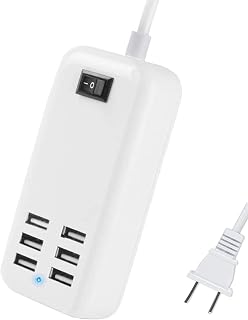 6 Ports USB Charger Hub Desktop US Plug AC Power Wall Travel Charging Adapter Slots Charging Station