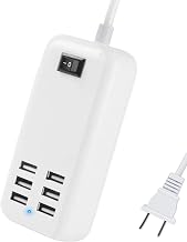 6 Ports USB Charger Hub Desktop US Plug AC Power Wall Travel Charging Adapter Slots Charging Station