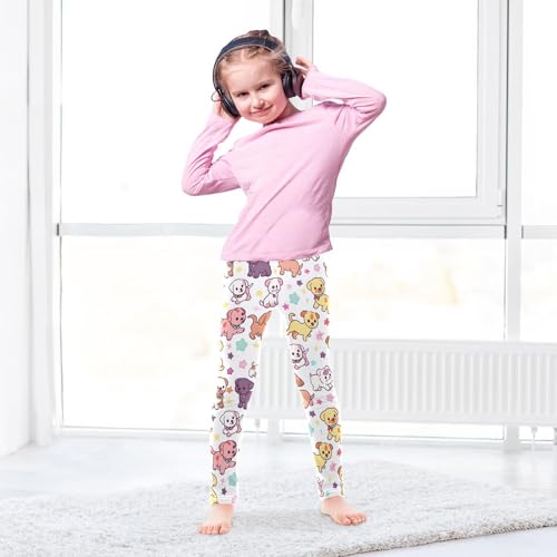 Kawaii Puppy Dog Star Girls Leggings Soft Stretch Workout Yoga Dance Pants for Kids Casual Tights4
