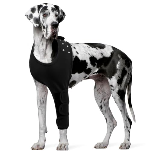 IECOii Dog Surgery Recovery Suit Front Leg,Adjustable Dog Joint Leg Sleeves After Surgery,Large Doggy Elbow Brace Protector Cone Collar Alternative for Sprain ACL CCL Arthritis Joint Care,Bl