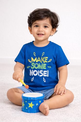 Image of BODYCARE Kids Inafant Placement Print Boys Round Neck Half Sleeves Cotton T-Shirt | Skin Friendly Regular Fit | Soft Breathable Fabric Comfortable & Durability | Pack of 1 | Mustard | Age 6-12 Months