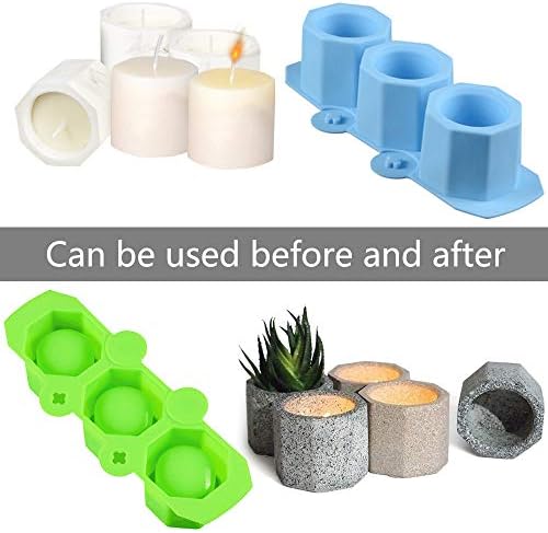 Planter Silicone Molds, Lucywey 2 pcs Succulent Planter Flowerpot Mold, DIY Planter Vase Mould for Cooking, DIY Candle, Plants Pot(Blue and Green)