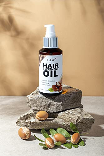 Organic Jojoba Hair Oil, Hydrating Hair Oil For Dry Hair, Macadamia Oil Strengthening & Lightweight Hair Treatment Oil For Curly And Coarse Hair, Nourishing Heat Protection, 100% Pure, Cold Pressed #TOP4