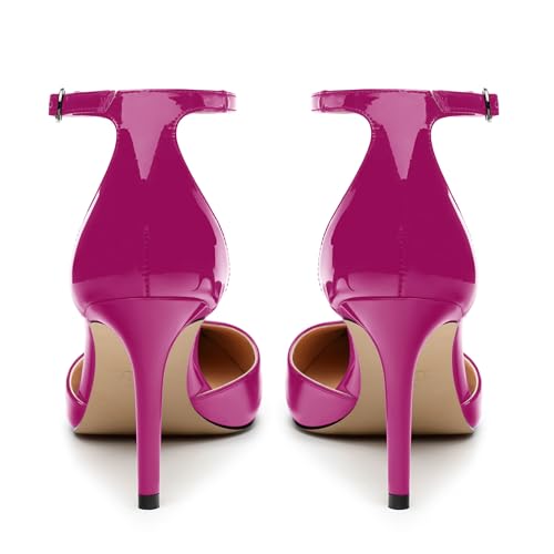 Women's High Heel Pointed Toe Shallow Mouth Single Shoes,Elegant and Charming Ankle Strap Wrap Heel Pumps,Party,Wedding,Dating,Banquet Dress Shoes4