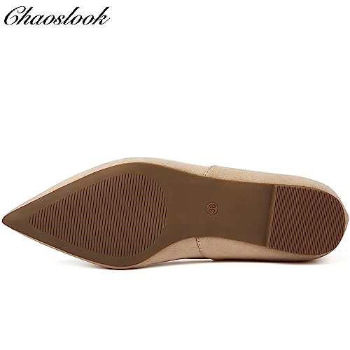 Image of Womens Pointed Toe Black Ballet Flats Comfortable Casual Dress Flats for Women Elegant Memory Foam Flats Shoes with Party Wedding