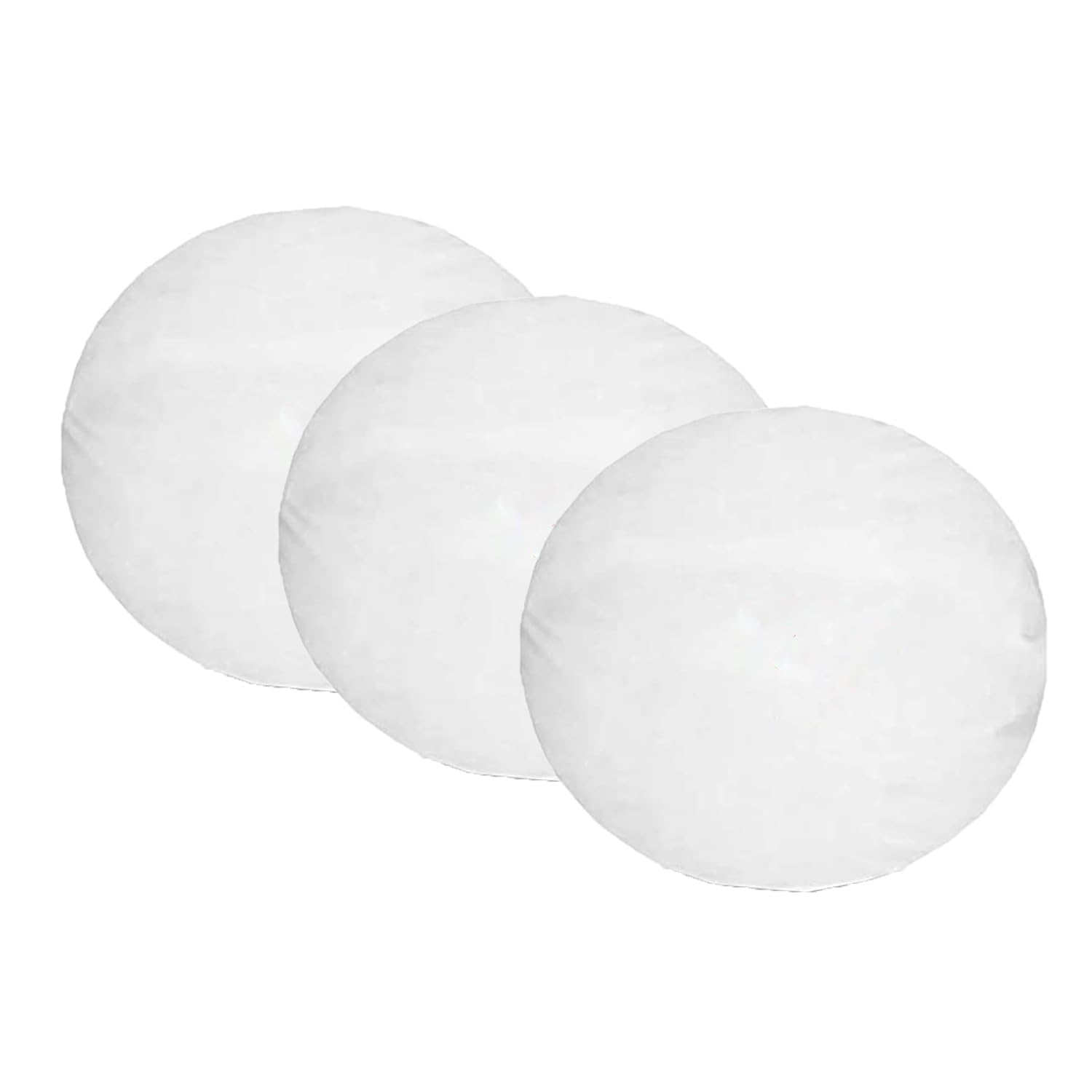 Extra Fill Plump Cushion Inner Pads (Pack of 3), Round (14") | 100% Hollowfibre Cushions Inners Fillers Scatters - Cushion Stuffer Inserts, Hollowfibre Pillows (White)