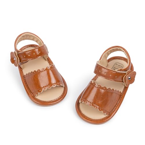 Image of HsdsBebe Baby Girls Sandals Bohemia Flower Bow Soft Sole Toddler First Walkers Beach Summer Shoes
