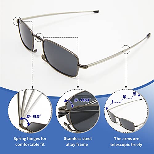 Folding Sunglasses, Foldable polarized Spring Hinge Sunglasses for Unisex Eyeglasses Frame with Portable Case3
