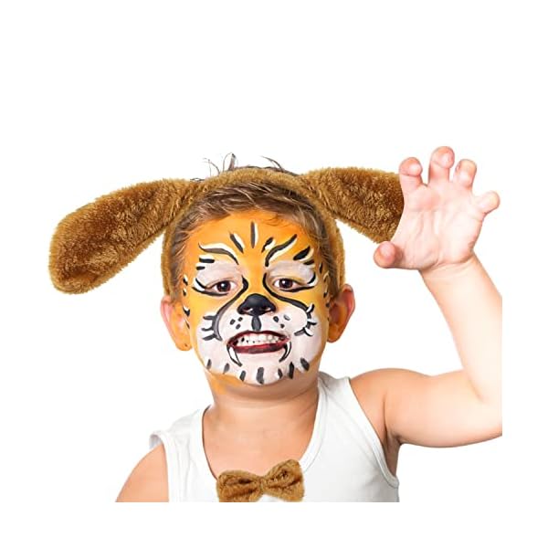 3 pieces dog costume set dog ears headband tail and bow tie animal fancy dress dog costume kit party accessories for halloween,birthday,christmas,cosplay dress up party decorations - image 7