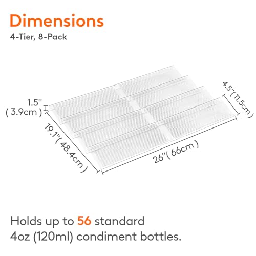 Lifewit Spice Drawer Organiser, Spice Rack for Inside Drawer, Adjustable Seasoning Jars Storage Tray for Cupboard, Acrylic Drawers Shelf for Kitchen, Countertop, Cabinet, 4 Tiers, Set of 8, Black - Image 4