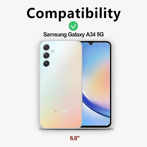 Image of NISHTECH for Samsung Galaxy A34 5G Premium Transparent Hybrid Soft Slim Dust Proof Back Case Cover Silicone with Camera Protection