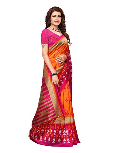 Image of Applecreation Women's Art Silk Saree With Blouse Piece