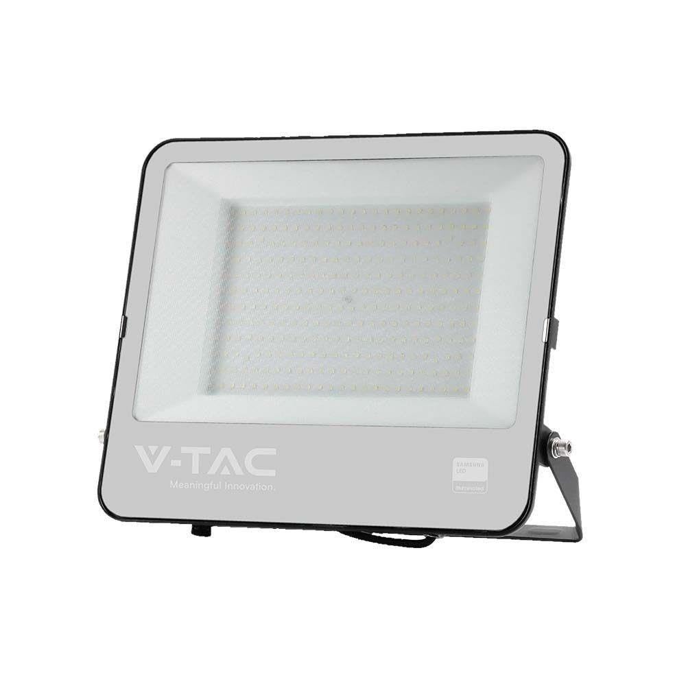 V-TAC Faro LED – alloggiamento nero – Samsung – IP65 – vetro nero + grigio – 200 Watt – 17540 lumen – 6500 K – 5 anni