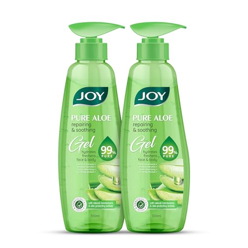 Image of Joy Pure Aloe Vera Gel for Face & Body (600ml) with Natural Moisturisers & Pro Vitamin B5 | 99% Pure Aloe Gel for Hydrating Dry & Damaged Skin | Non Sticky & Quick Absorbing