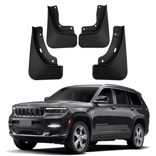 Image of Mud Flaps Mud Guards Fit for 2022-2024 Jeep Grand Cherokee L (3-Row), Front & Rear Mud Splash Guards Accessories - 4 Pc, Black