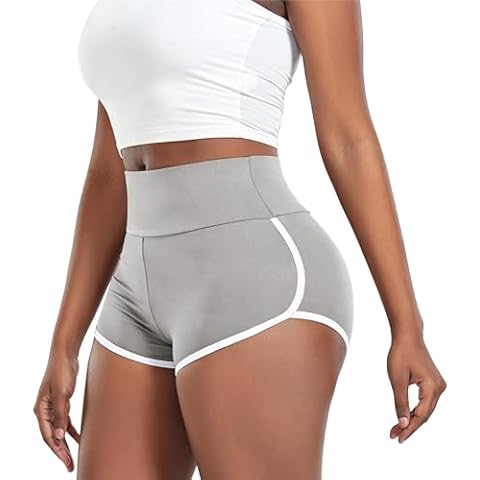 CFR Women Workout Booties Shorts Lounge Lingerie Slutty Scrunch Butt Lift High Waist Squat Sport Gym Yoga Pants (Grey,XXL) Cover