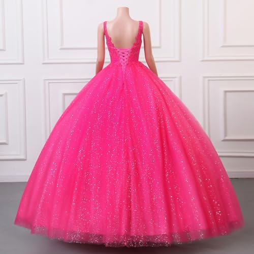 Image of Women's Beading Sweetheart Ball Gown Tulle Layed Long Quinceanera Dress