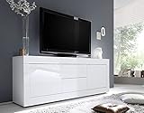 basic porta tv contenitore 2 ante 2 cassetti bianco lucido 210 cm