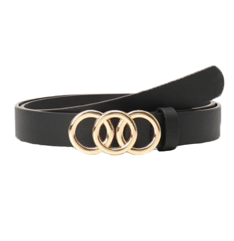 COTIM COYIN Women's Skinny Leather Belts with Metal Buckle for Jeans Dresses Pants