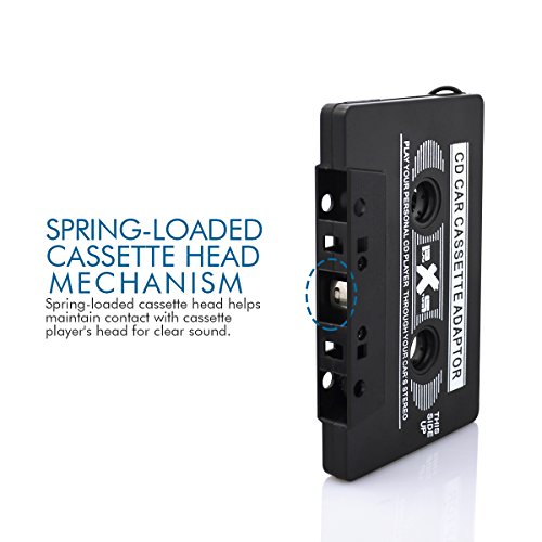 PLAY X STORE Universal Car Audio Cassette Adapter Car Connecting for Apple,iPod,mp3,Samsung Black